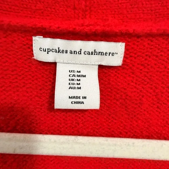 Cupcakes & Cashmere Red V-Neck Cardigan with Heart Shaped Buttons - Picture 3 of 5